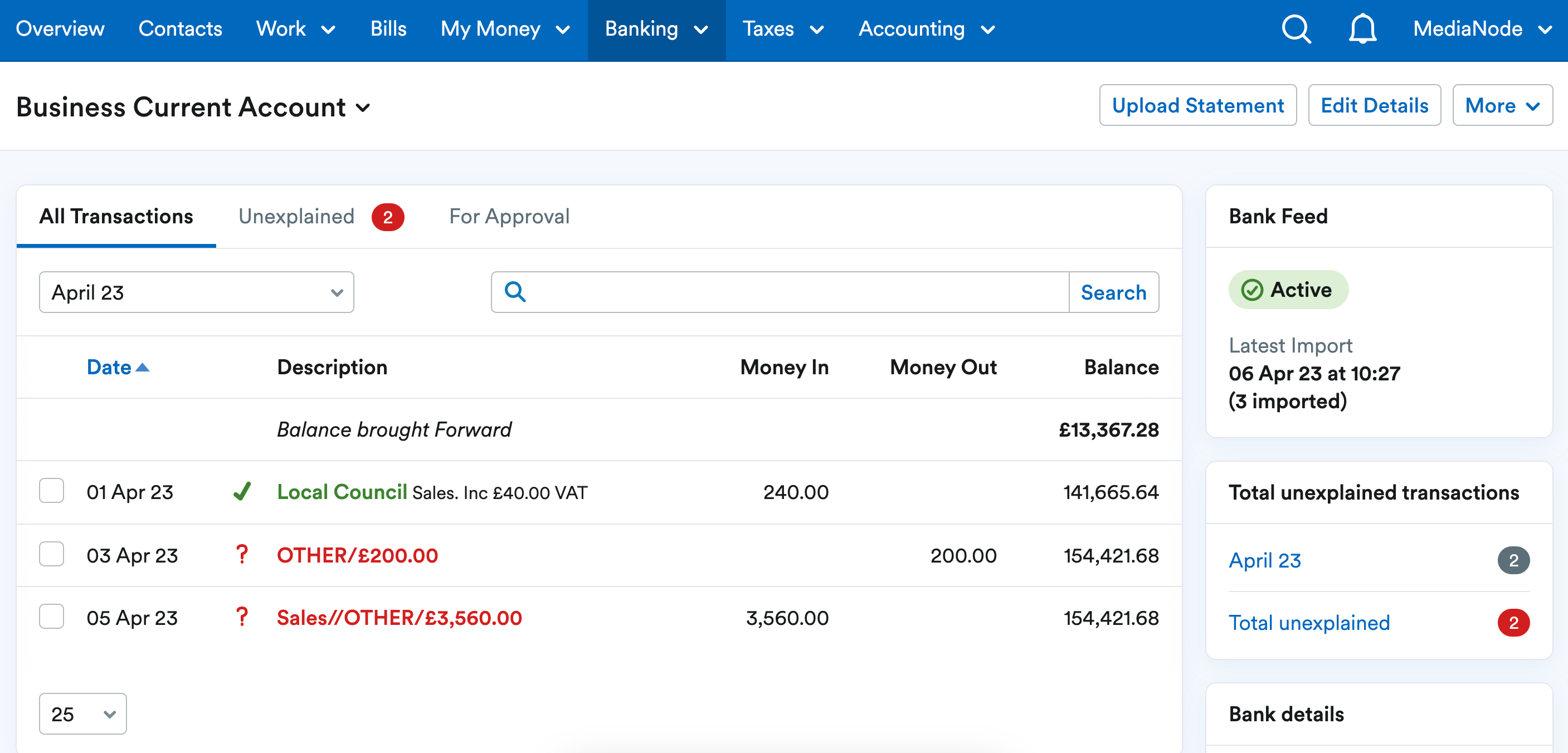 How to explain a bank transaction – FreeAgent