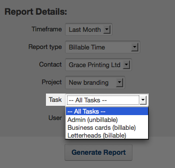 Filter by task