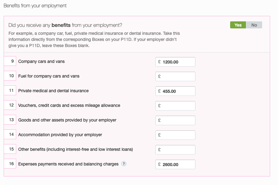 Benefits from Employment section of Employment page