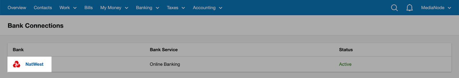 'NatWest' button highlighted under Bank.