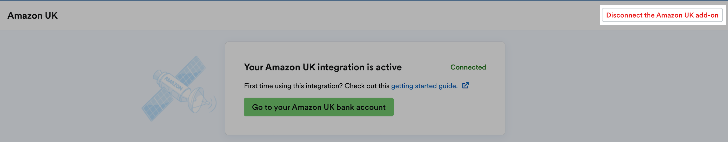Disconnect the Amazon UK add-on button highlighted