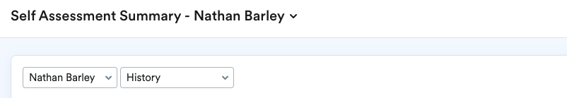 Example user name shown in drop-down menu.