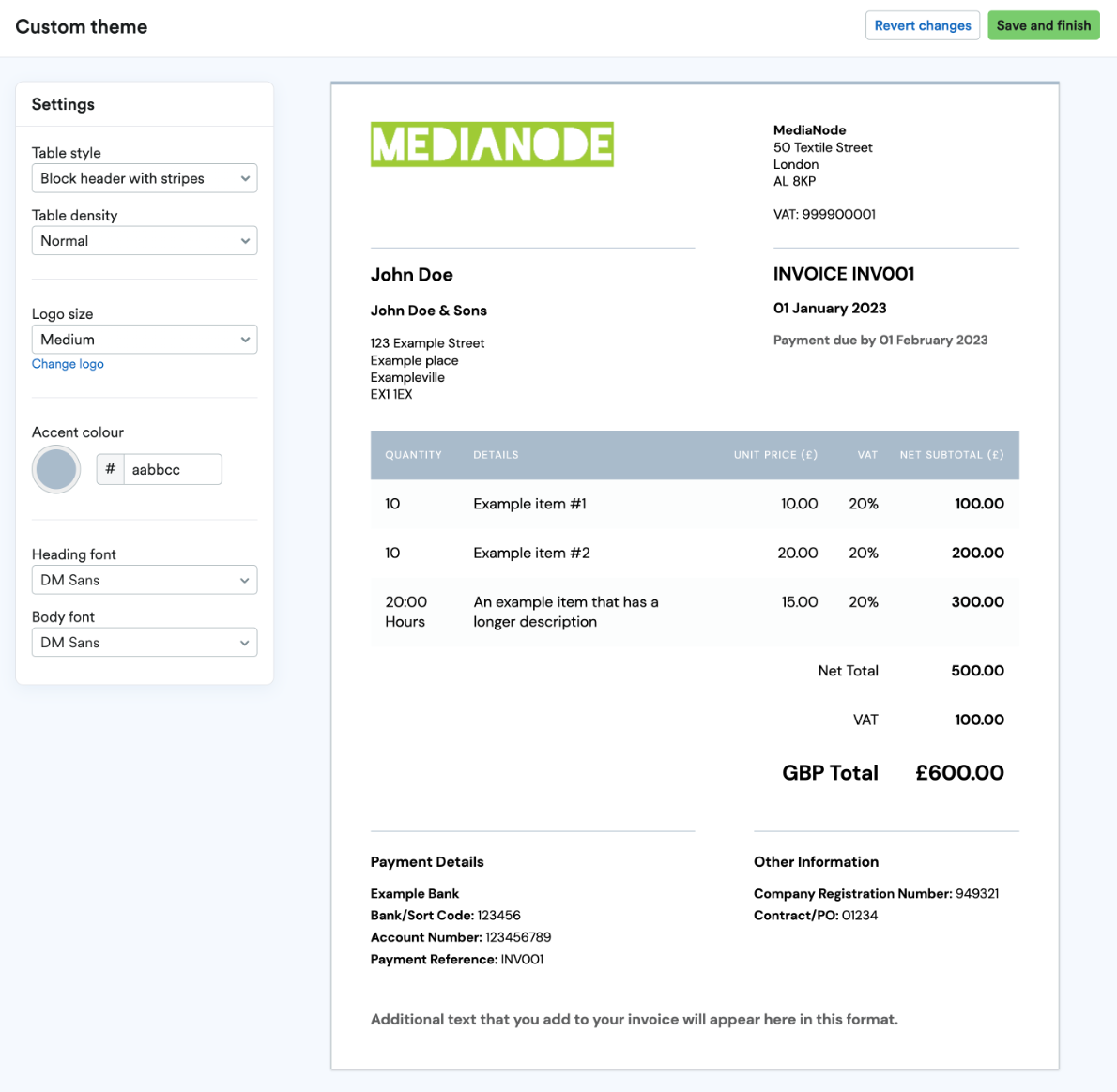 Custom theme designer tool