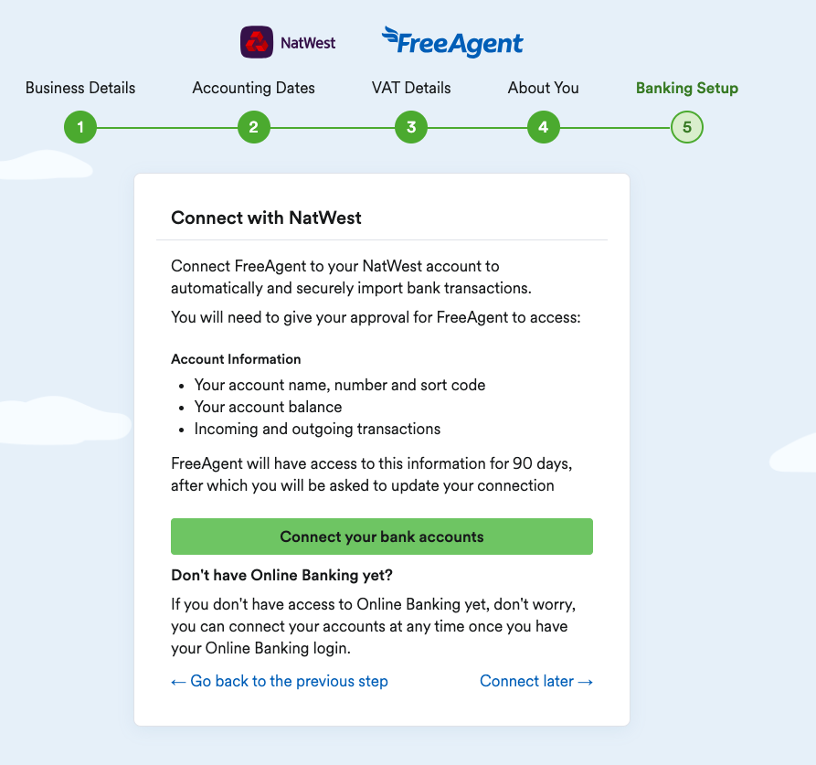 Banking Setup page for Natwest, RBS, Ulster Bank and Mettle subsidised accounts..png