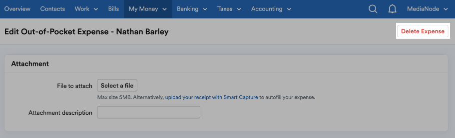 Pop up modal to confirm you want to delete the expense