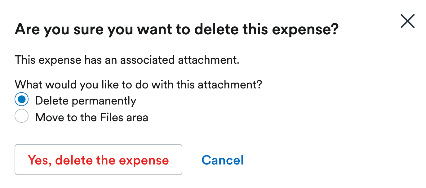 Option to delete any attachments or move them back to the files area