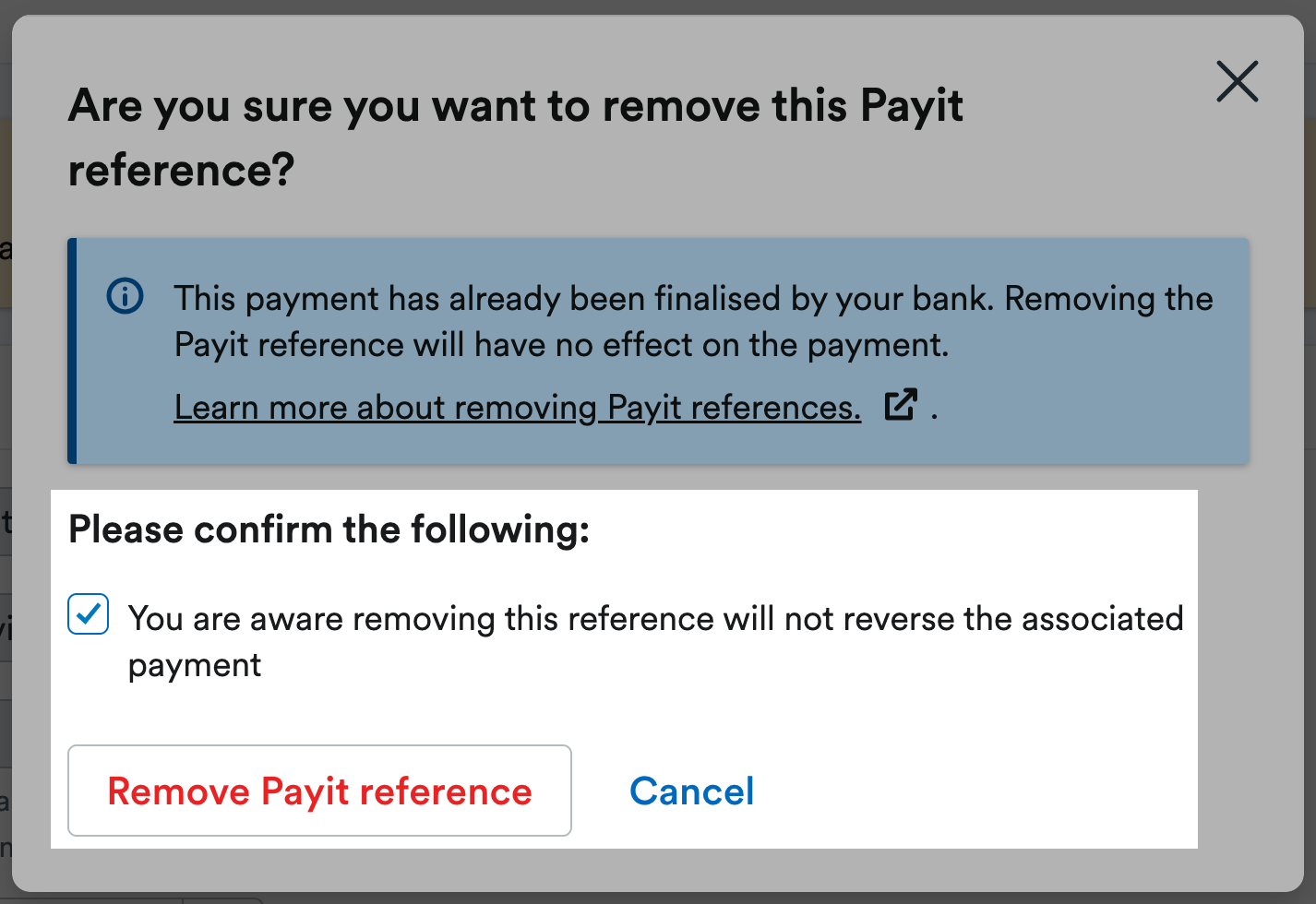 Remove a Payit payment reference from a bill – FreeAgent