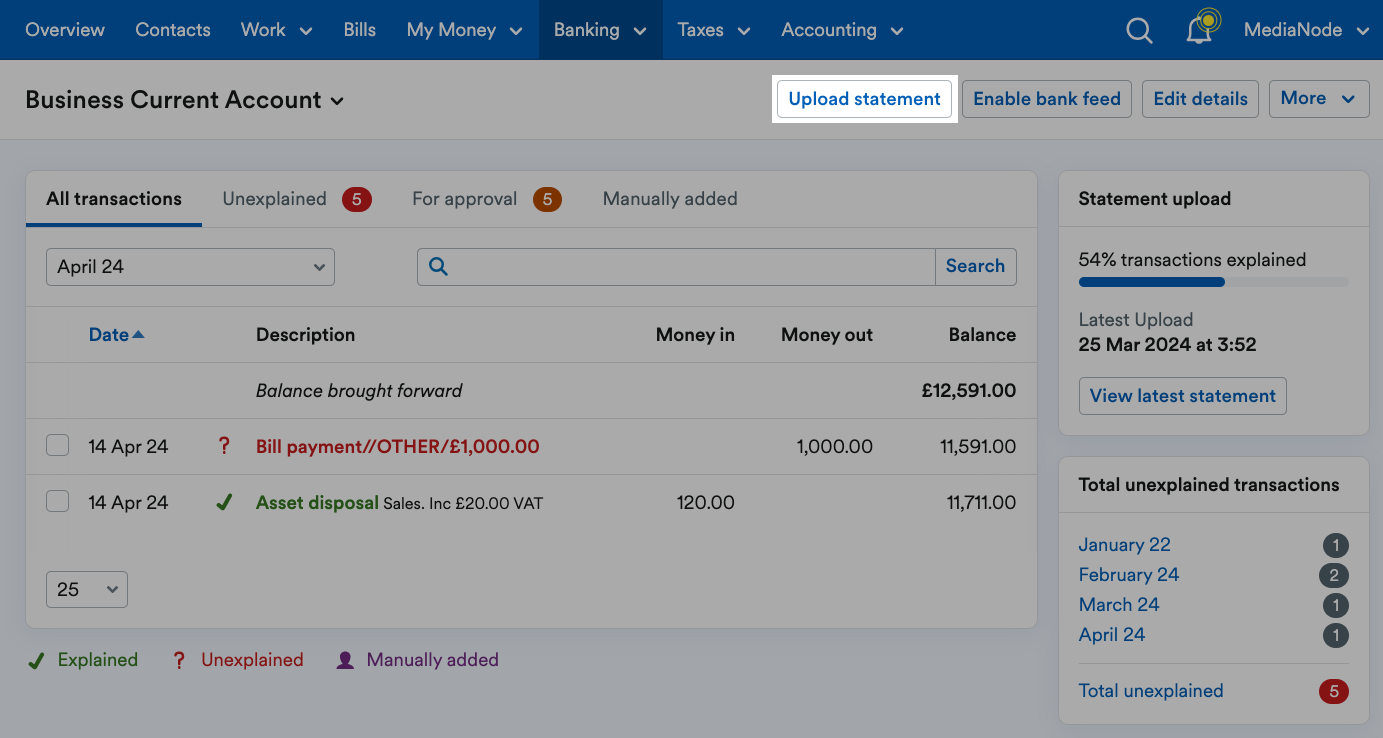 ‘Upload statement’ button highlighted on an example bank account page..png