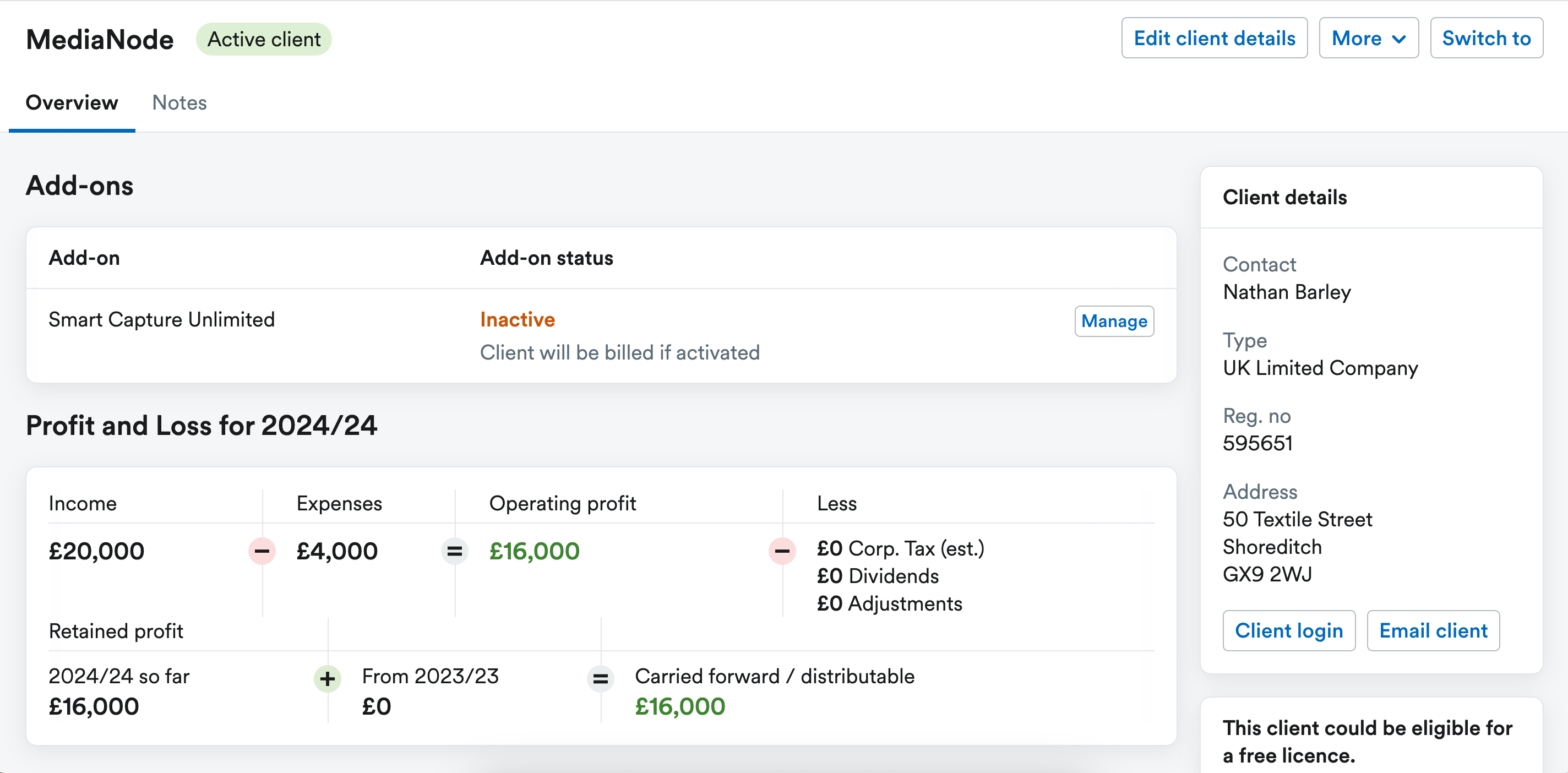 Access or view a client’s account – FreeAgent