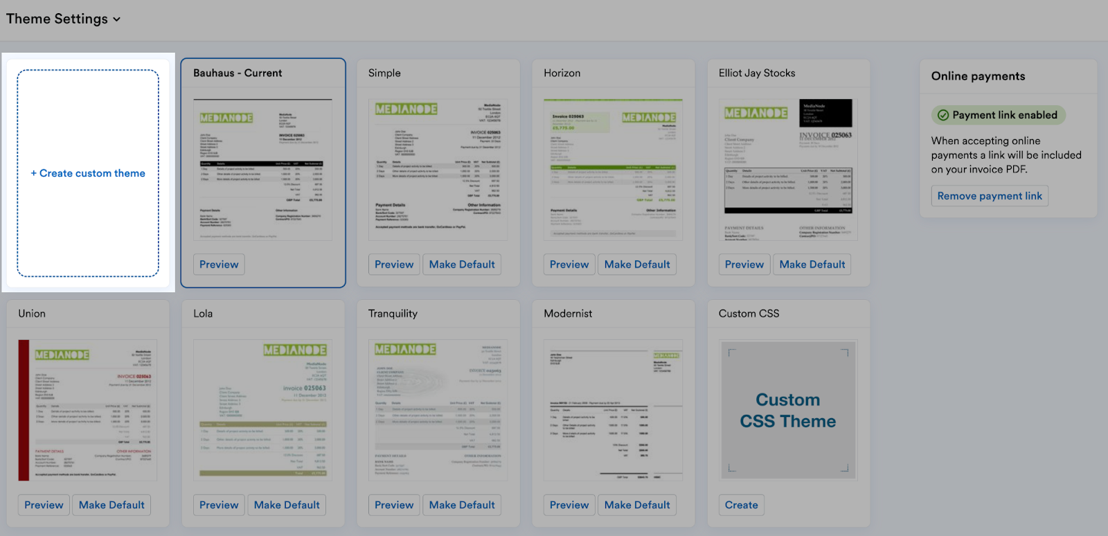  Create custom theme card in theme settings