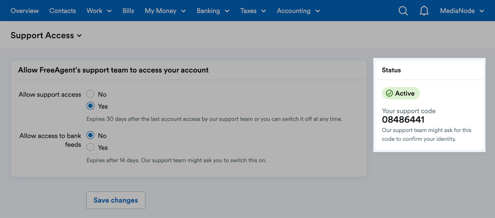 Screenshot of Support code highlighted.png