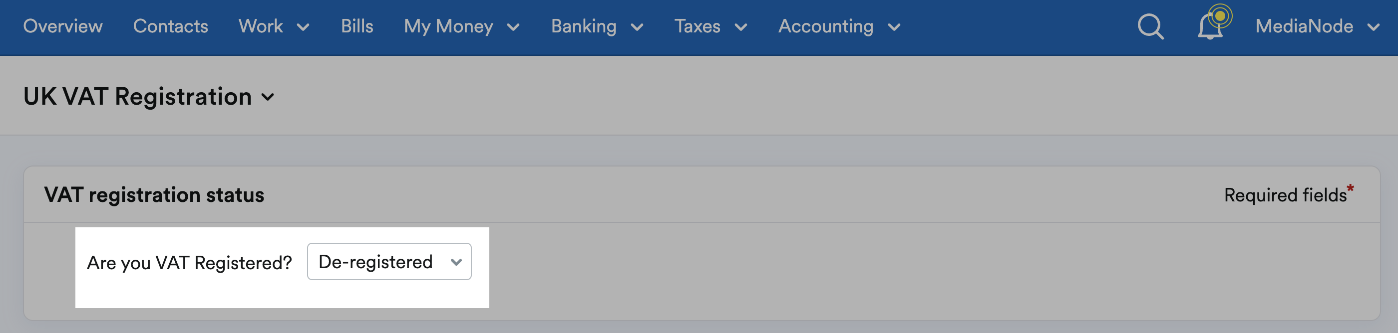 De-registered selected and highlighted