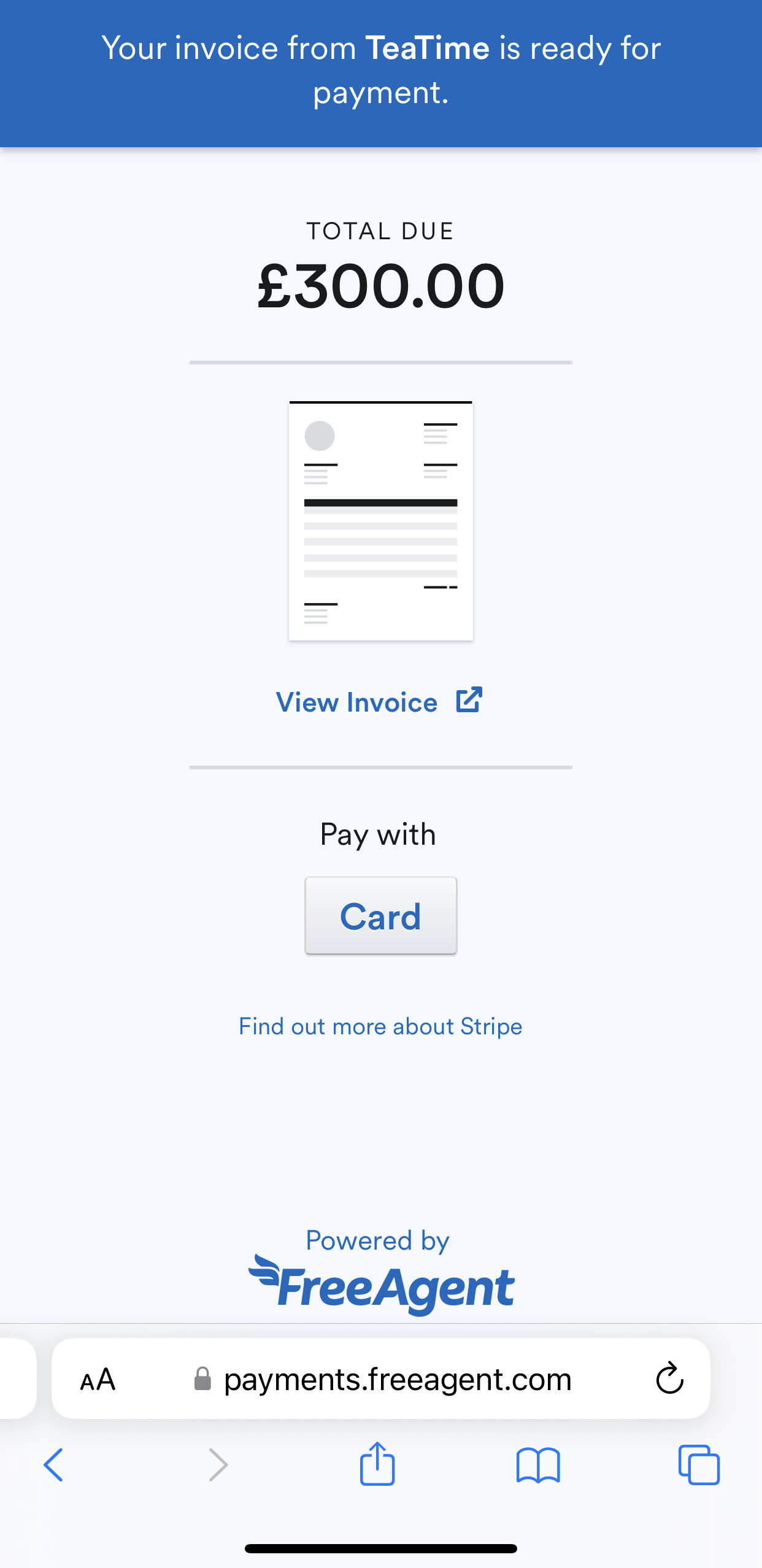 button to pay invoice