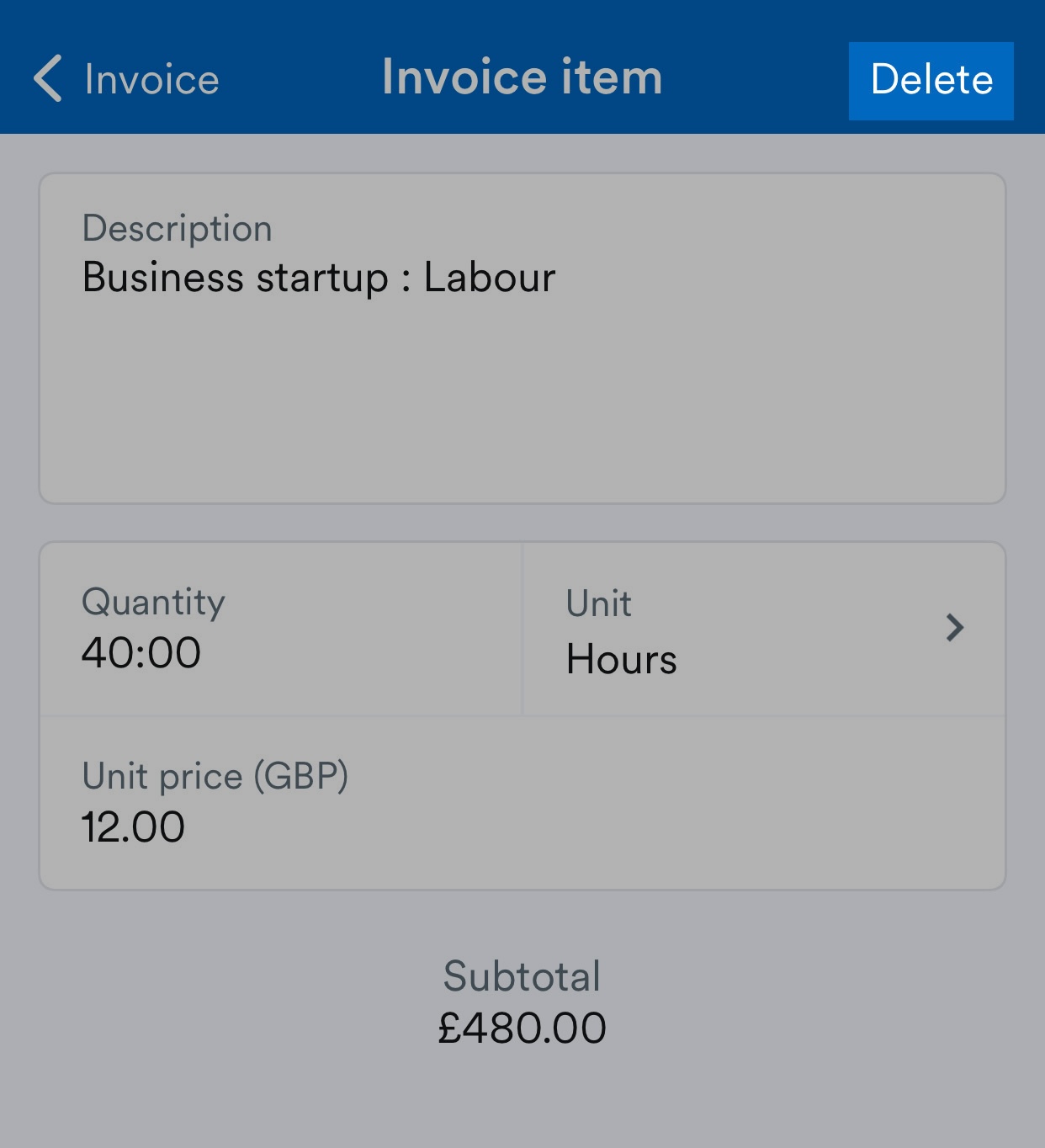 Delete highlighted when removing time from a line item.
