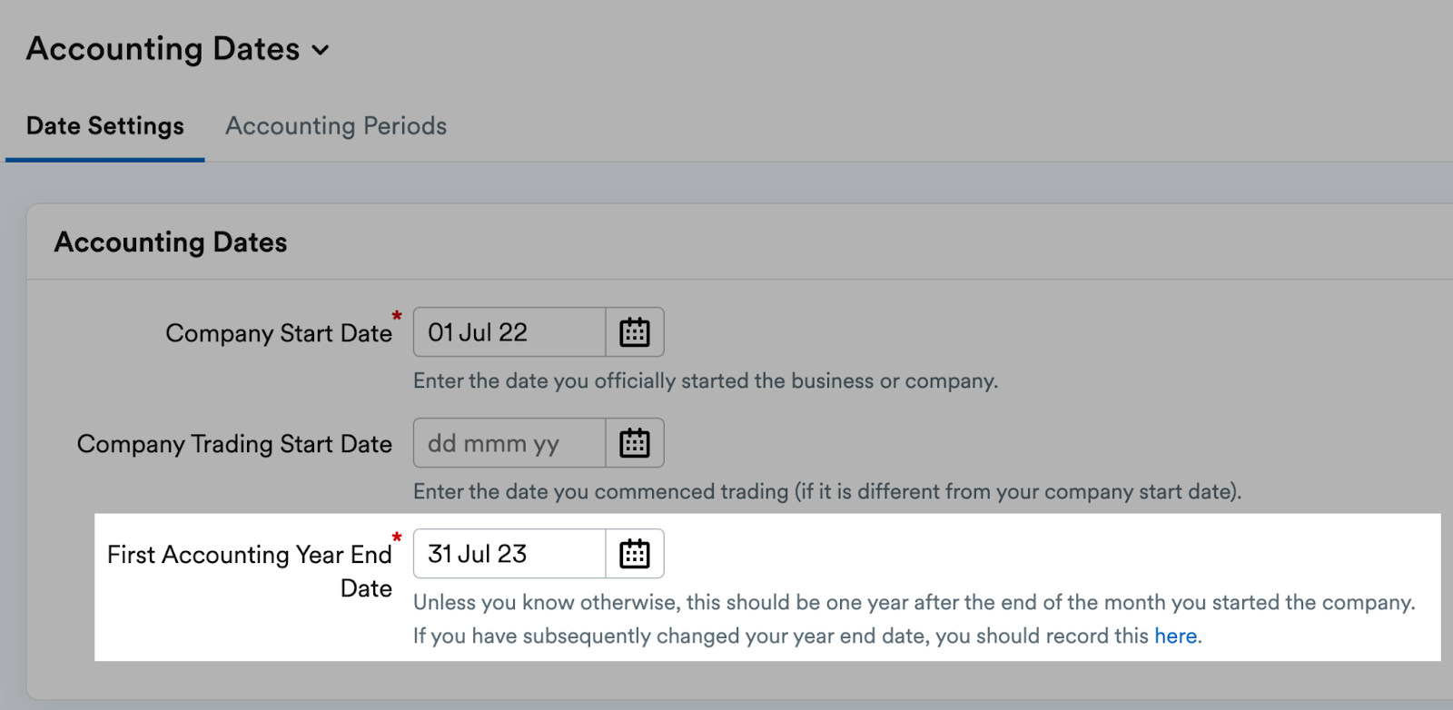 Changing your accounting year end date freeagent