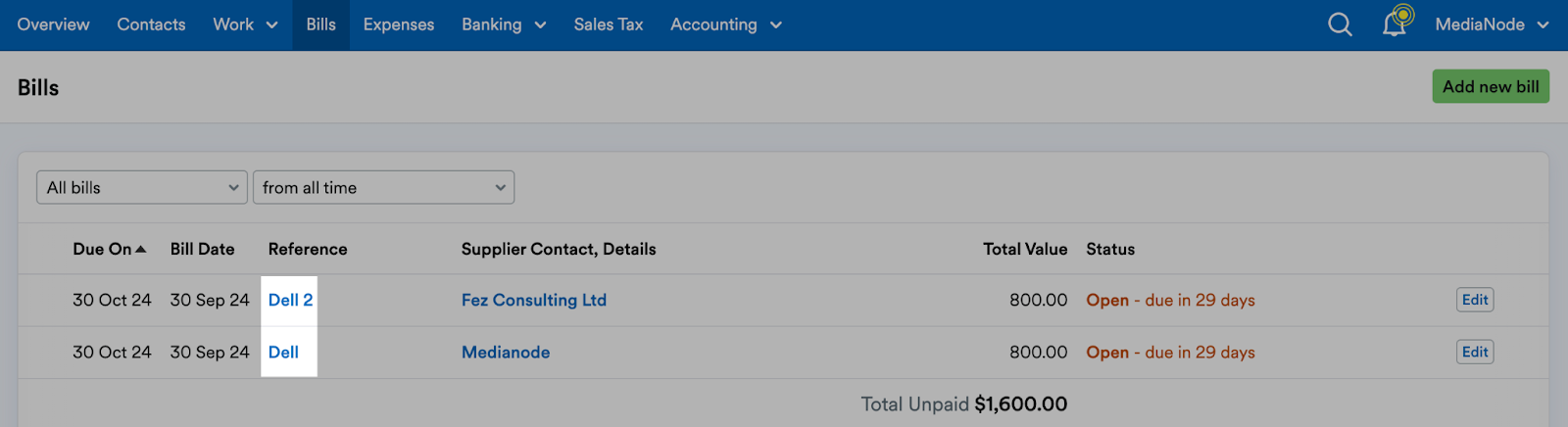 References highlighted under 'Reference' table header.
