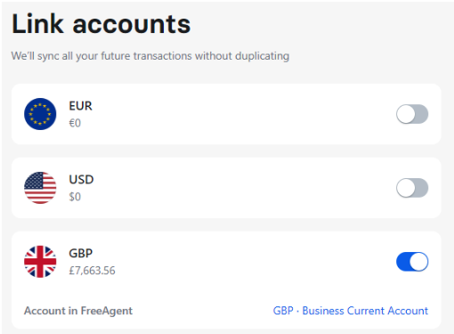 List of foreign currency accounts to be linked in Revolut