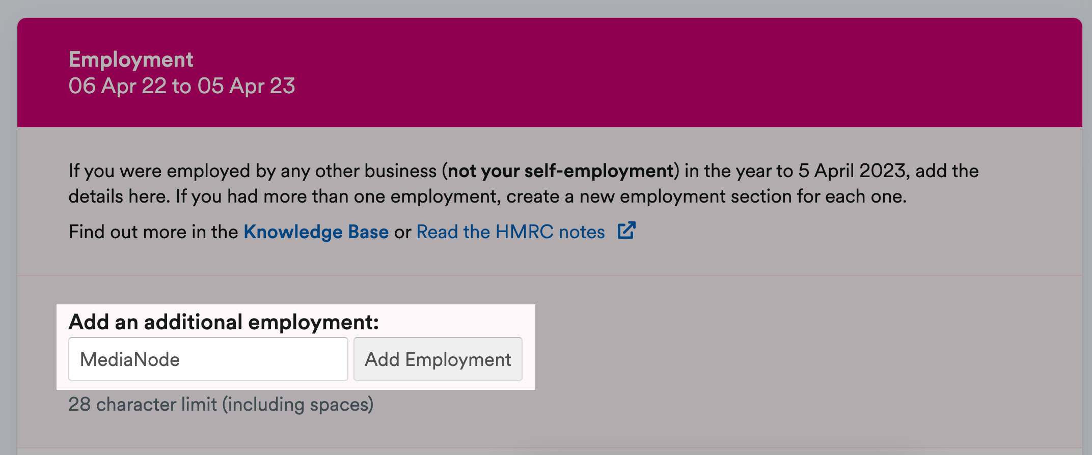 Employment page
