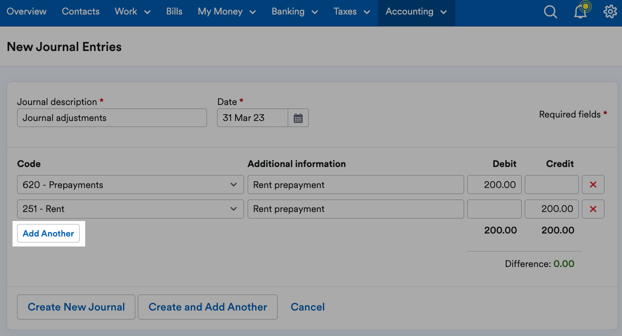Add another button highlighted