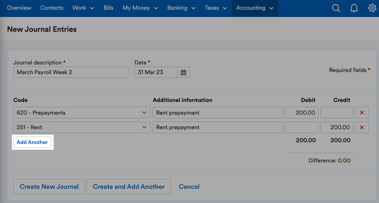 Add another button highlighted