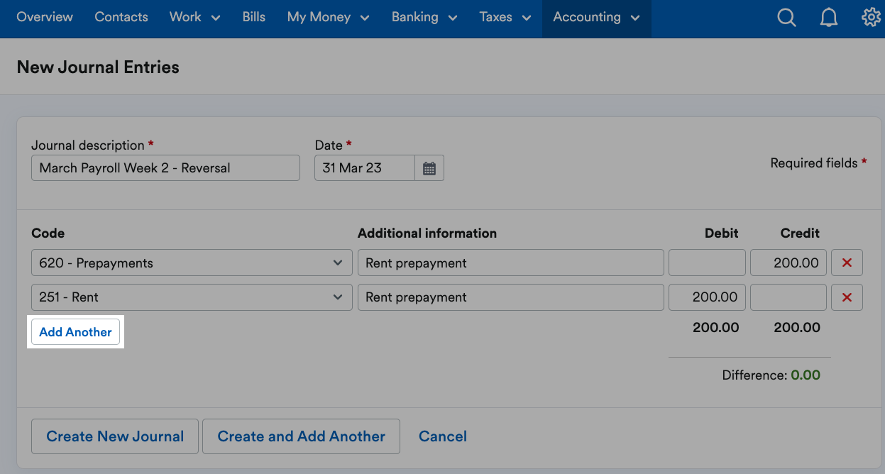 Add another button highlighted