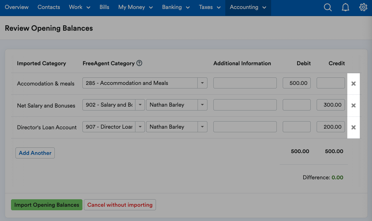 cross button highlighted