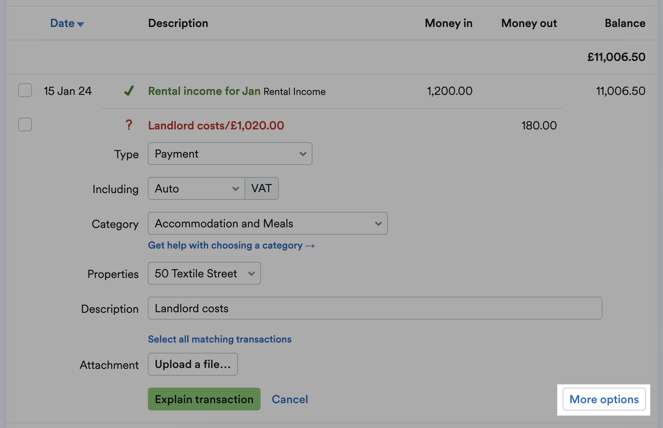 More options button highlighted