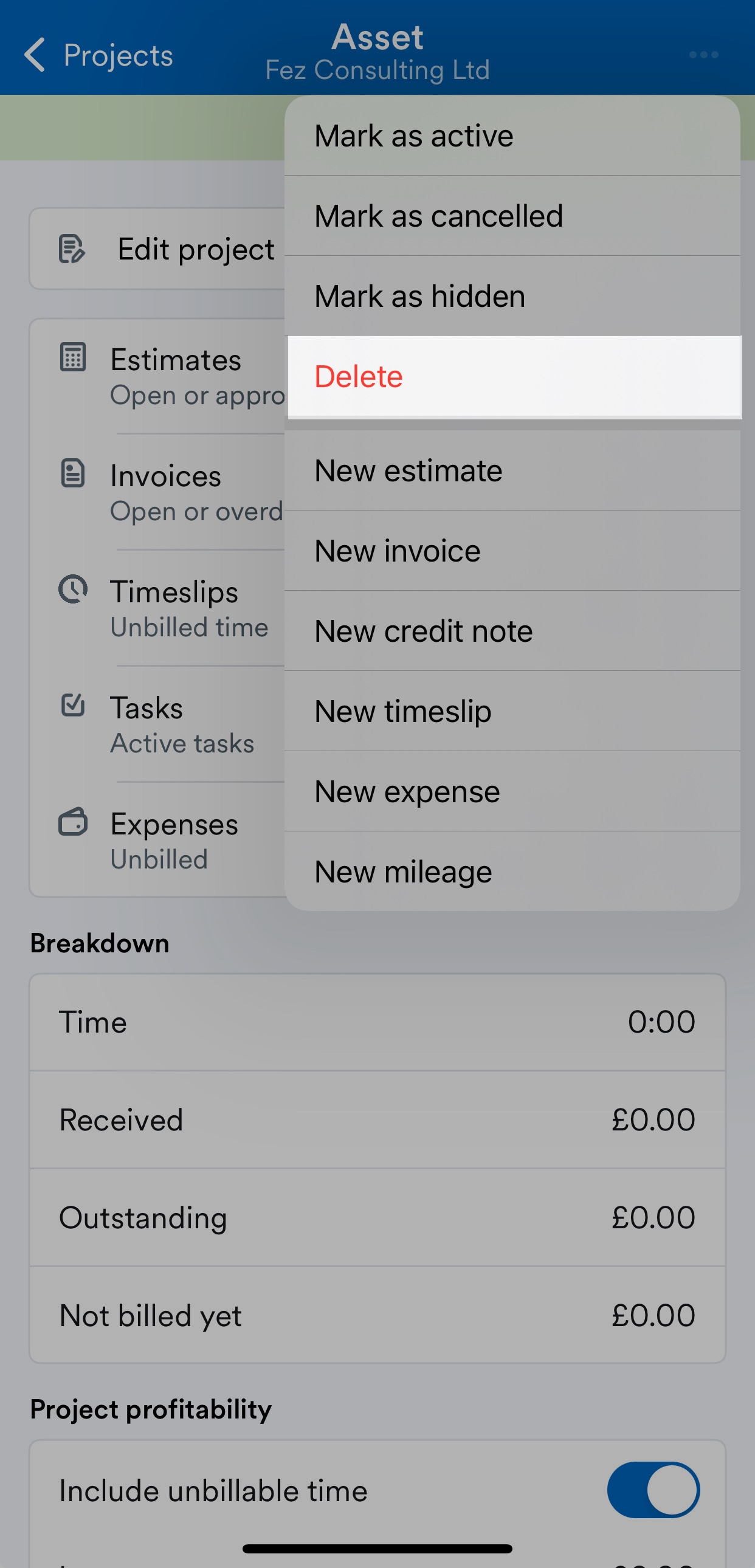 Delete highlighted