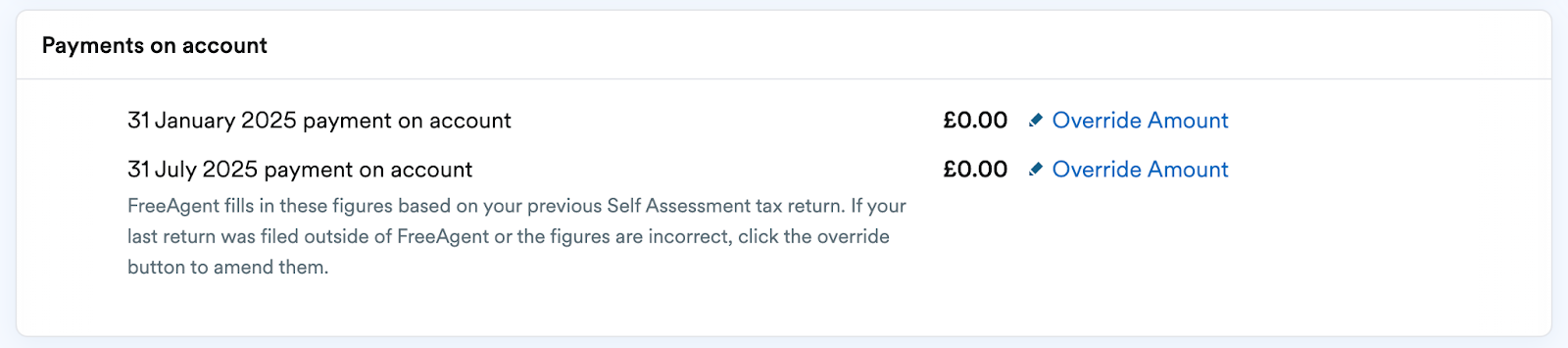 payments on account boxes on your tax breakdown page