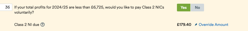 volunteer to pay class 2 national insurance question