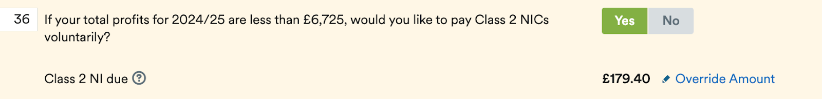 volunteer to pay class 2 NI question