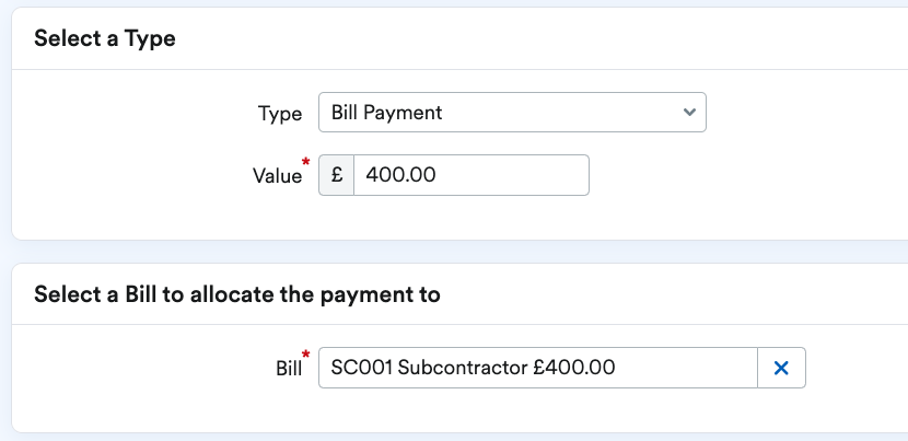 Bill payment element of transactions being explained