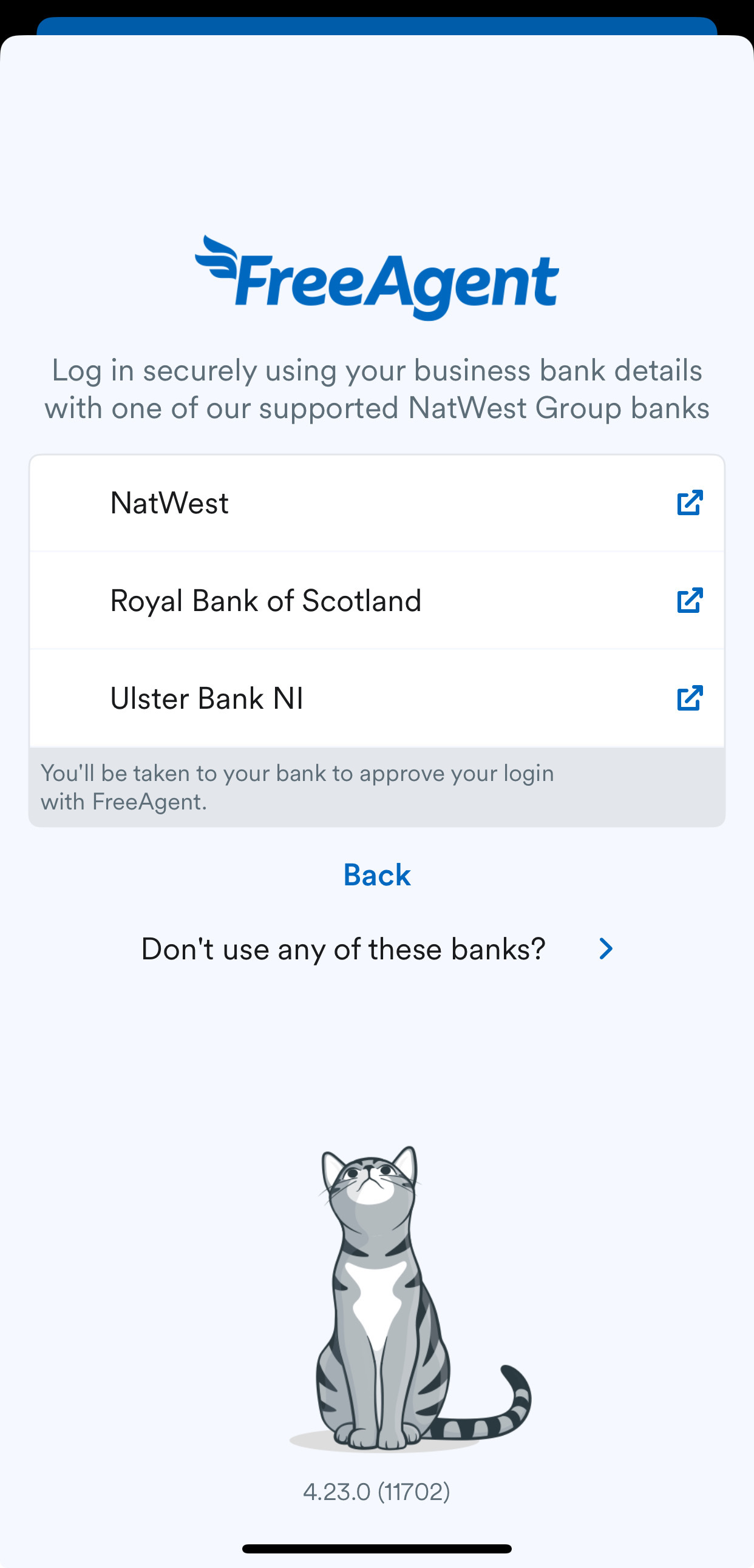 List of banks to log in with