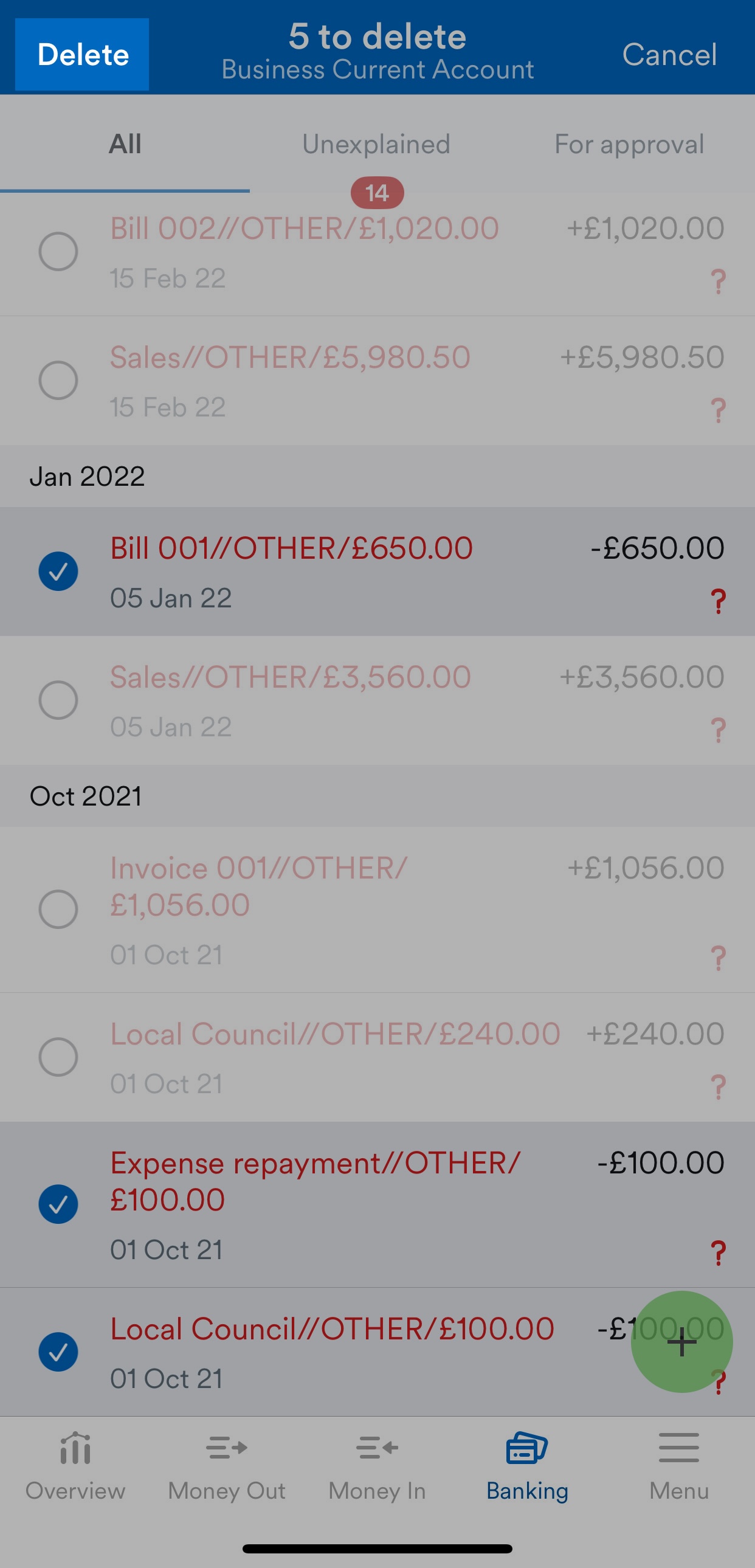 Delete highlighted