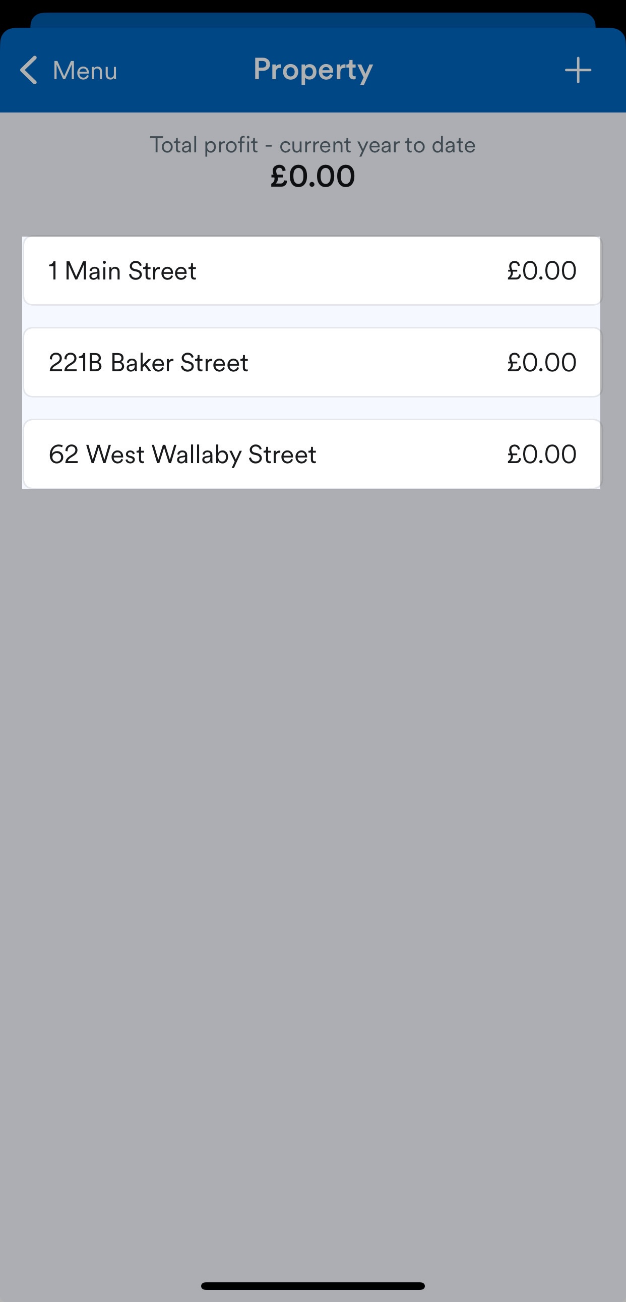 List of properties
