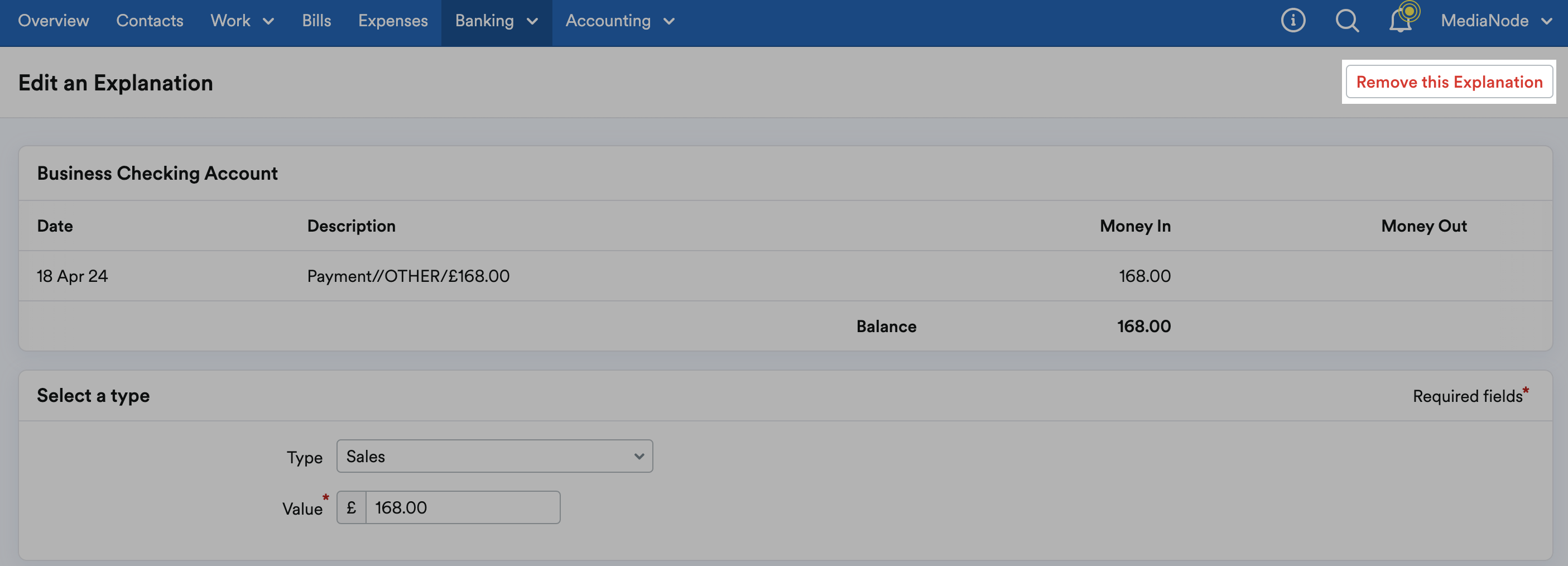 'Remove this Explanation' button highlighted on Edit an Explanation page.
