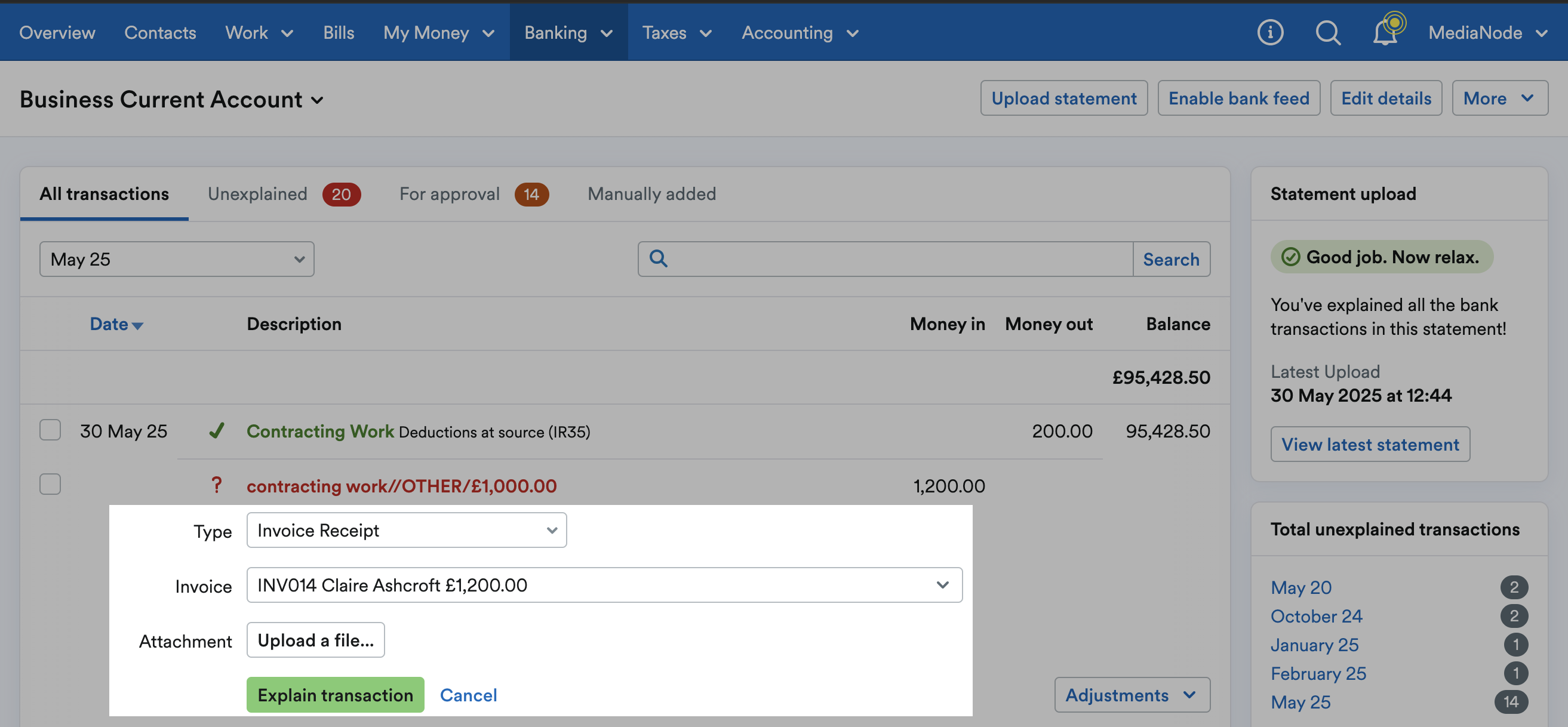 Type set to 'Invoice Receipt'.