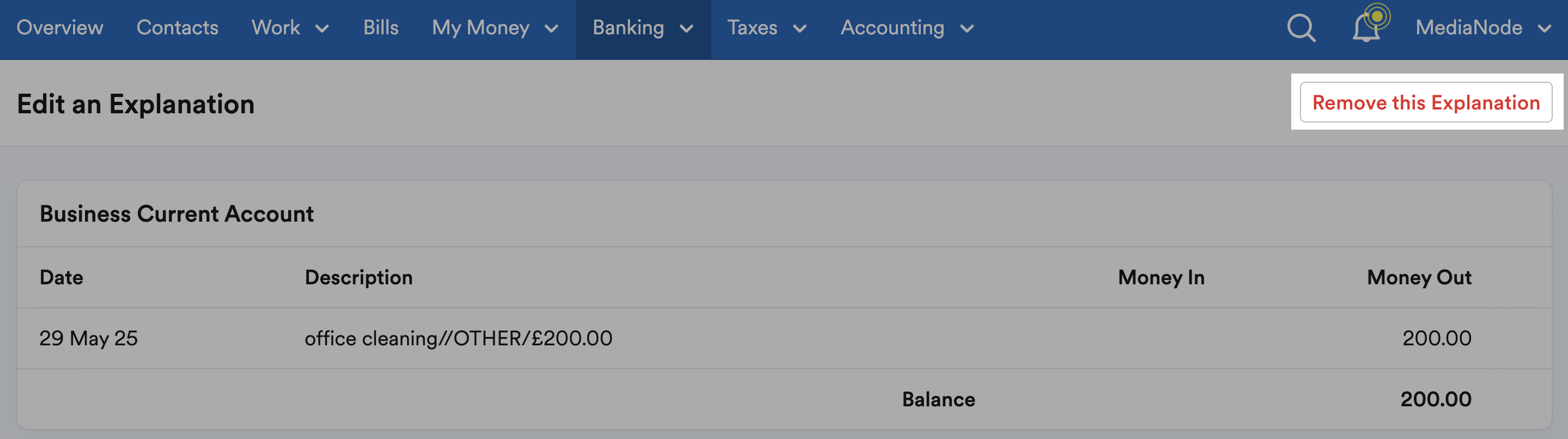 Remove this Explanation button highlighted in the top-right