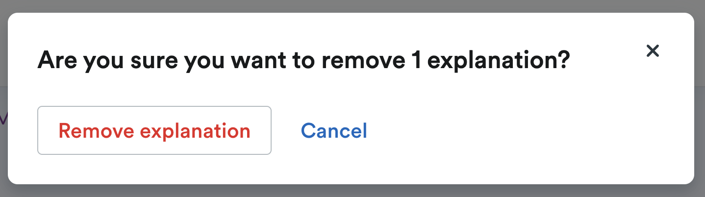 Pop up modal to confirm removal