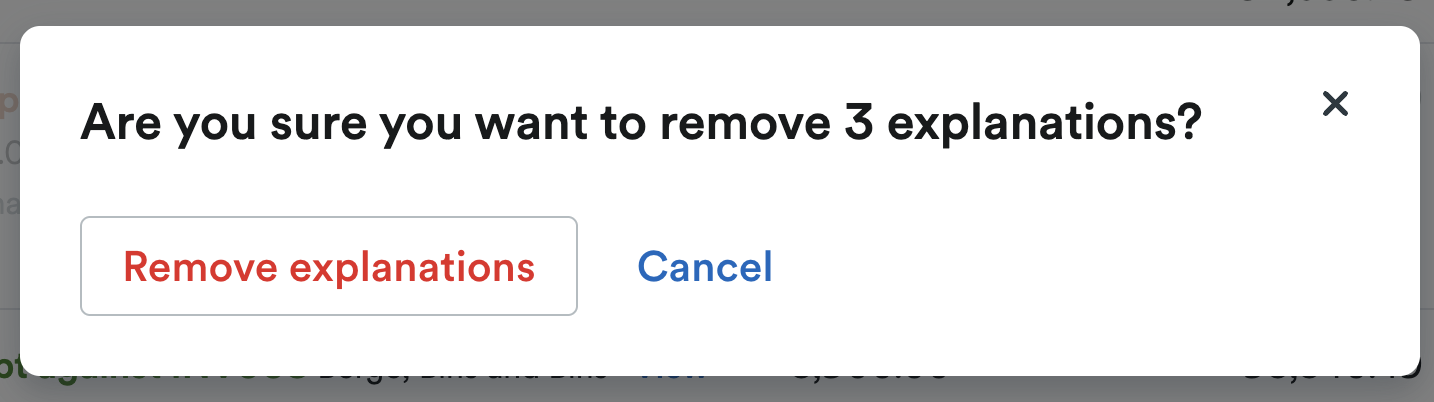 Pop up modal to confirm removal