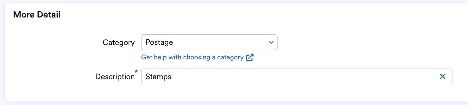 Category and Descriptions fields filled.