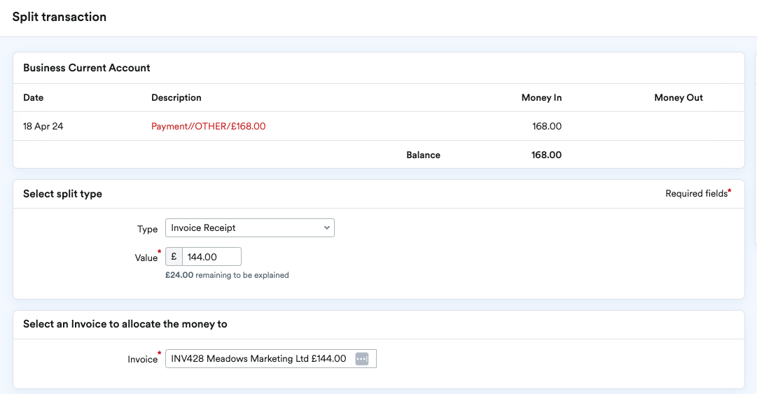 Type set to 'Invoice Receipt'.