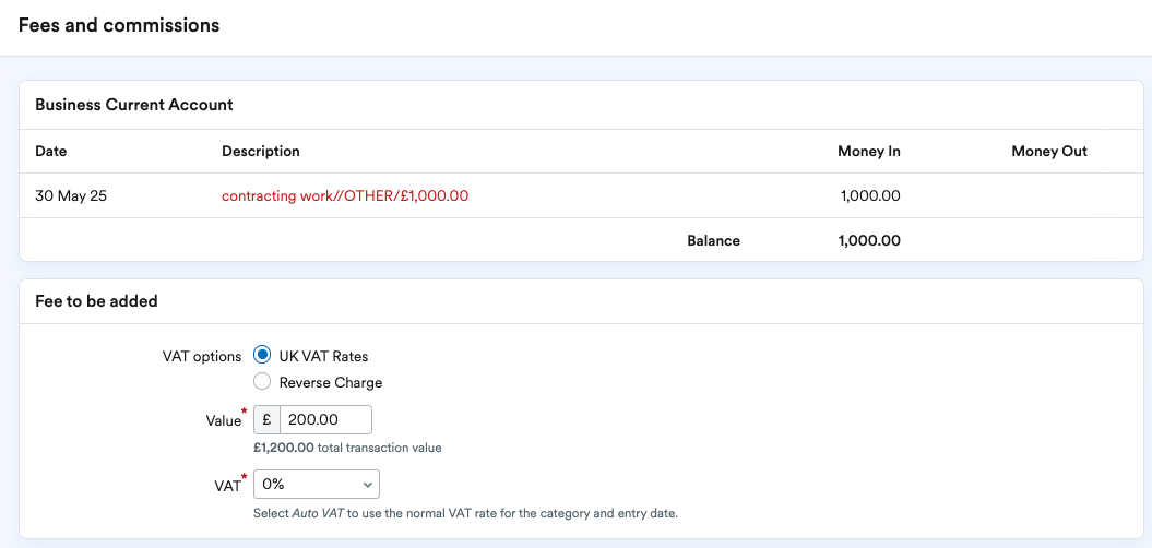 Value field set to '£200'.