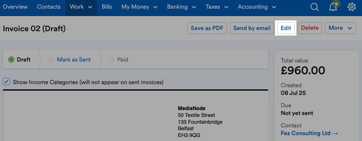 Edit button highlighted in top-right