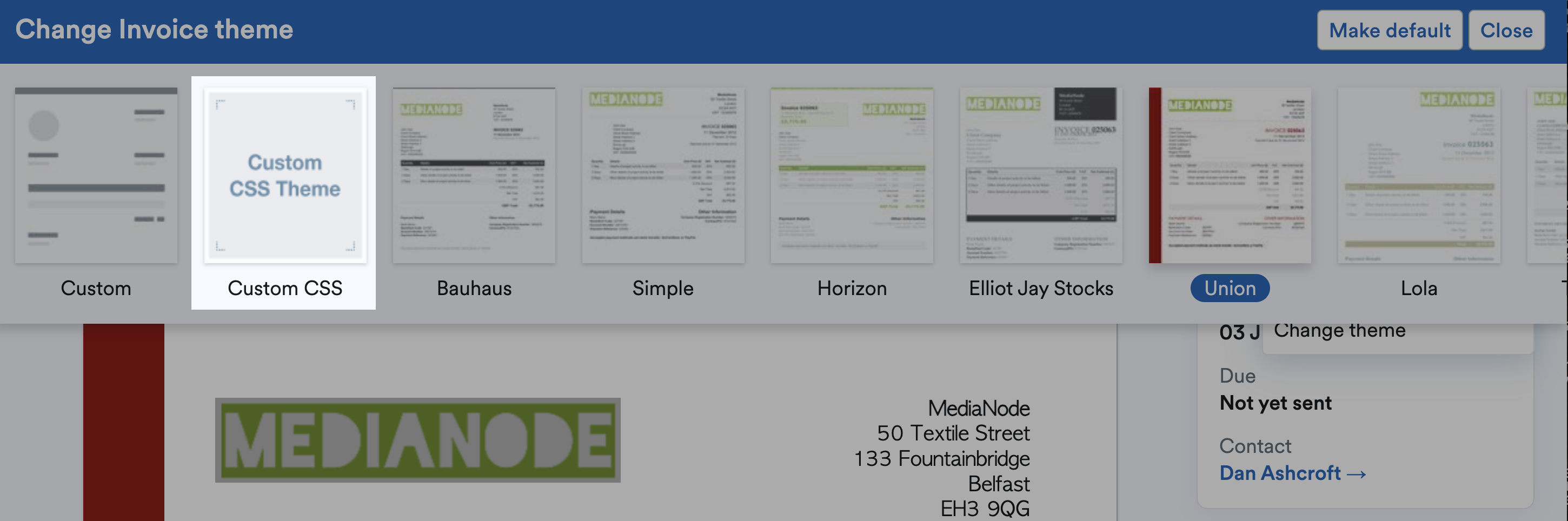 Custom CSS option highlighted in theme options