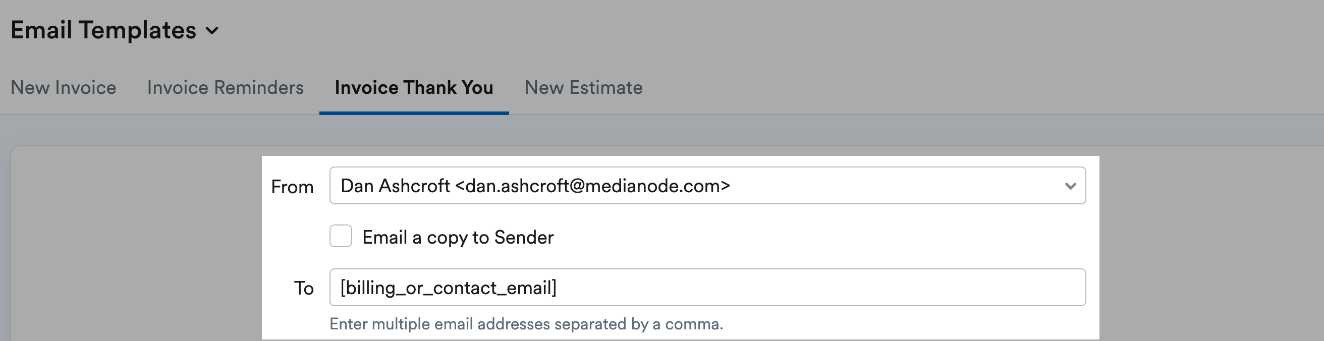 From and To fields highlighted