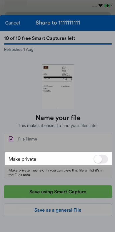 Make private option highlighted