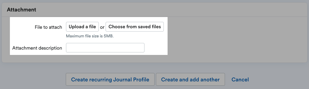 File to attach options highlighted
