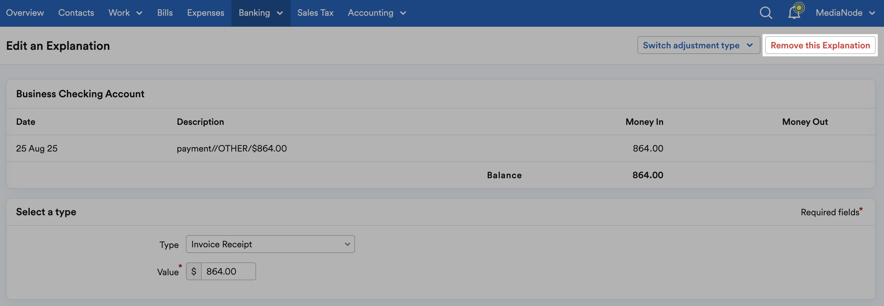 ‘Remove this Explanation’ button highlighted on Edit an Explanation page.