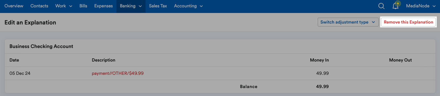 ‘Remove this Explanation’ button highlighted.